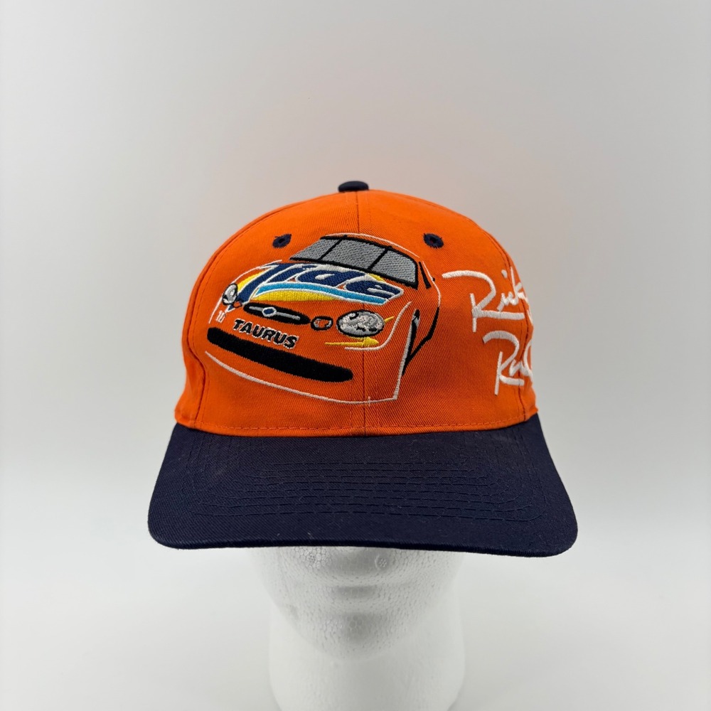Tide Racing Ricky Rudd NASCAR Ford Taurus Hat OSFA Vintage Snapback Orange Navy